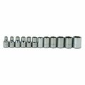 Williams Socket Set, 1/4 Inch Dr, Shallow, Chrome, 1/4 Inch Size JHWMSM-12HRC